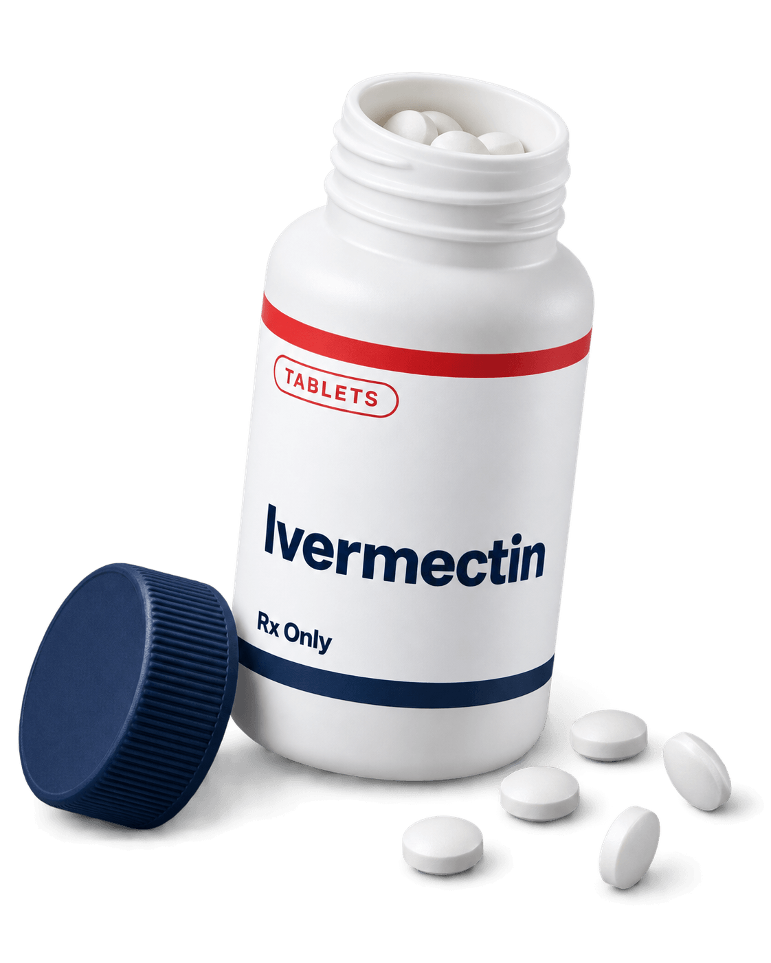 Illustration of an ivermectin tablet bottle